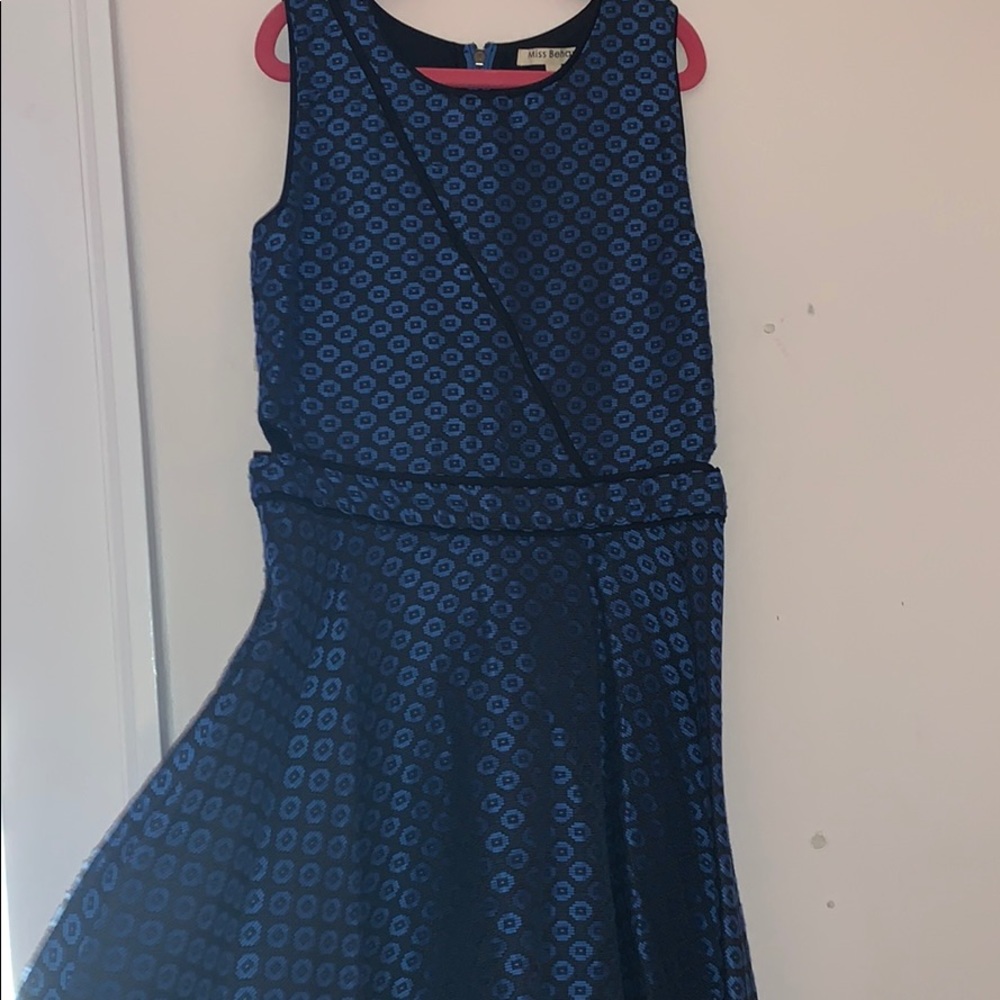 Miss Behave Girls Dark blue dot dress!